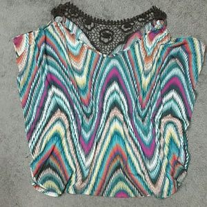 No boundaries cold shoulder boho tunic Sz L